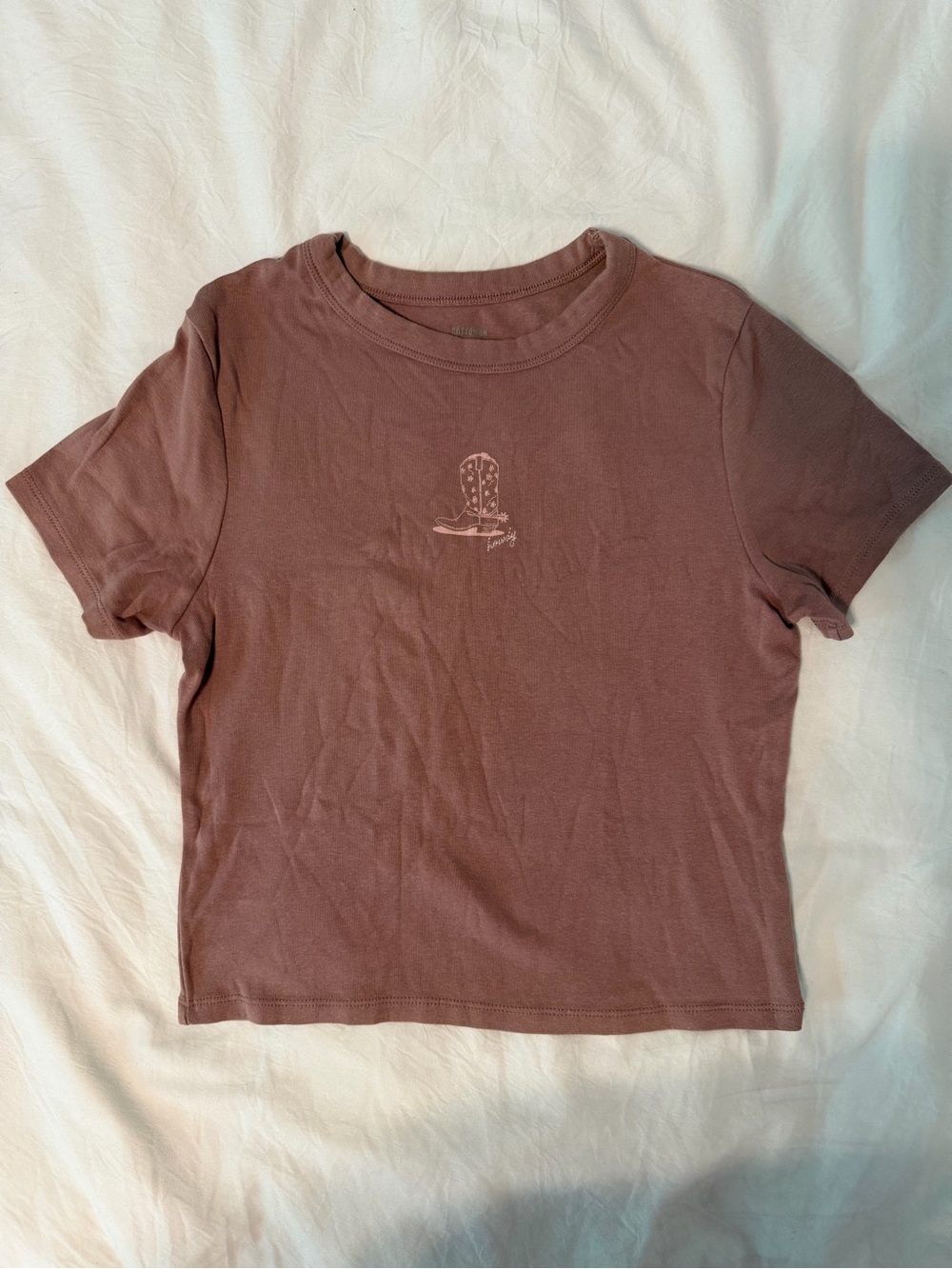 Cotton On Mauve Short Sleeve Tee with Surf Embroidery